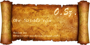 Ohr Szidónia névjegykártya